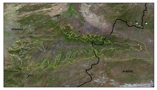 IDForestal Vista satelital del Parque Nacional de Sierra Nevada (Granada)
